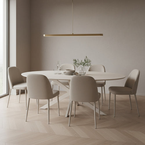 DÉJA Living Eettafel Gimo - Ovaal Beige HPL - 200x100x76cm