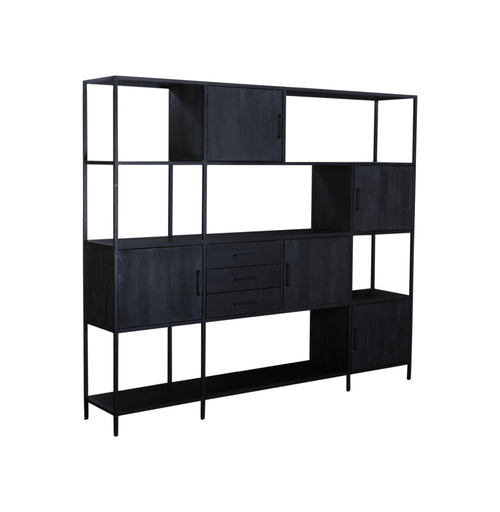 Wandkast Shaquille Zwart 220cm - Giga Meubel - vtwonen shop