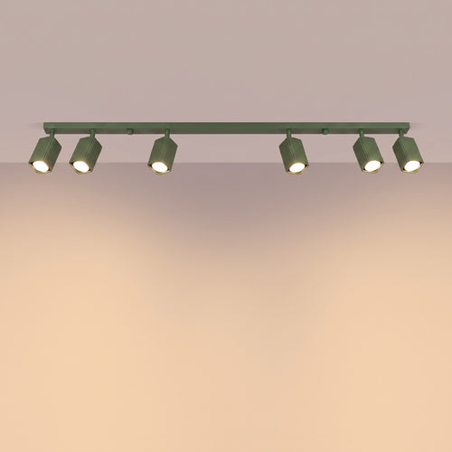 Sollux Lighting Plafondlamp RAYO 6L olijfgroen - 117x6x16,5cm