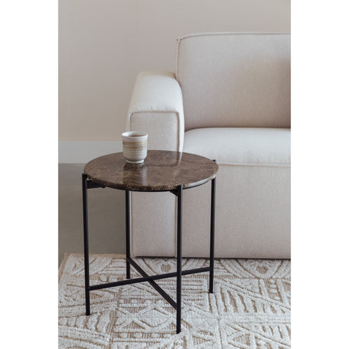 Housecraft Living Tooz bijzettafel Rond 40 cm Marmer Bruin - vtwonen shop