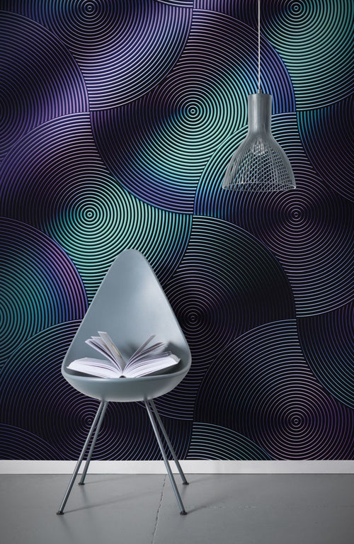 Sanders & Sanders fotobehang 3D paars en blauwgroen - 200 x 250 cm - 611929