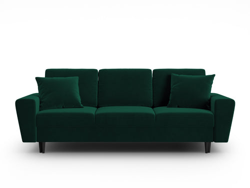 Cosmopolitan Design Slaapbank met opbergdoos Kyoto 3-zits, flueel flessengroen - 100x235x88cm