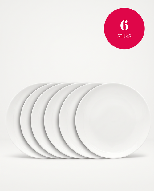 vtwonen - Borden - Wit - 25,5 cm - Set van 6