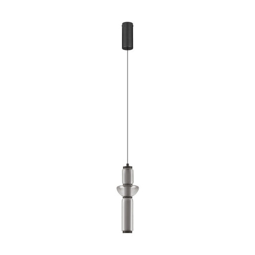 Nova Luce ULON Slanke hanglamp voor aan het plafond, rookgrijs, matzwart, Triac dimbare LED 13W 715lm 3000K