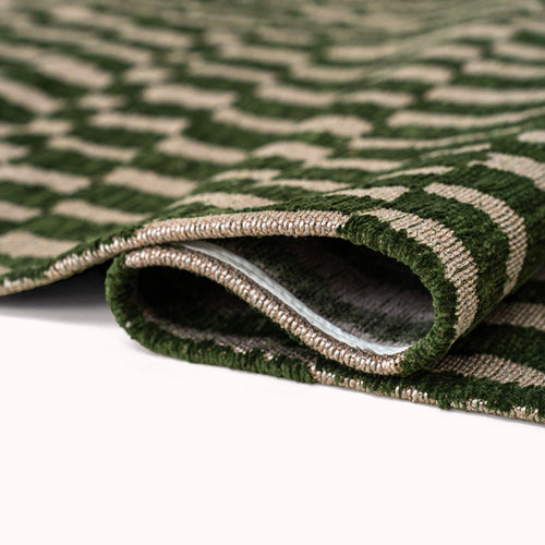 Louis De Poortere binnen & buiten machinewasbaar vloerkleed Structures Berber van 70% gerecycled PET - groen - 235x340cm