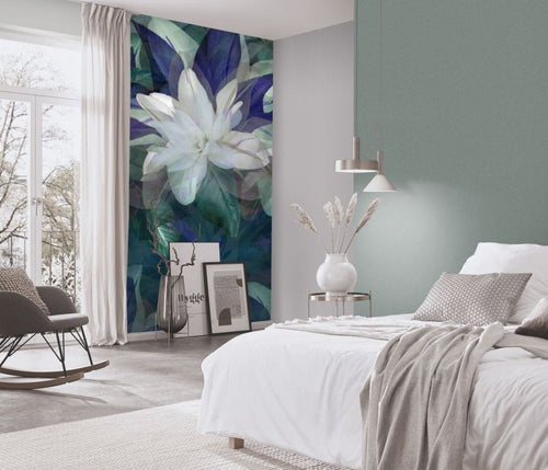 Erismann fotobehang lelie bloem vergrijsd blauw - 150 x 280 cm - 661080 - vtwonen shop