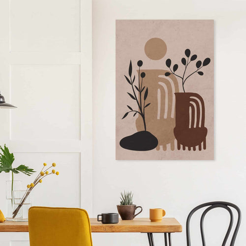 Artfulprints Poster met Lijst Boho – Clay forms   - 30x40 cm - Bruin