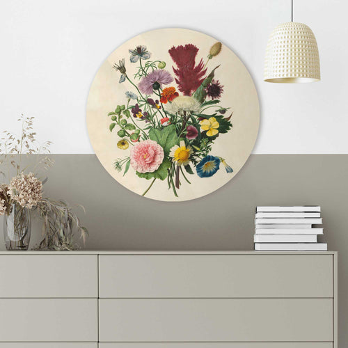 Reinders glasschilderij Bloemen boeket - Ø 50cm