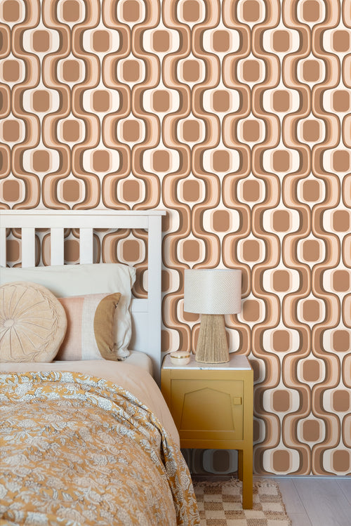 ESTAhome behang retro ornamenten bruin - 50 x 900 cm - 131582 - vtwonen shop