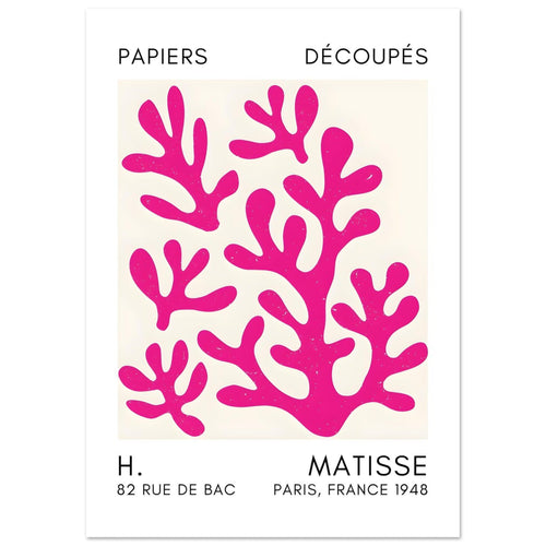 Artfulprints  Matisse – Coral shadows pink   poster A4 21x29.7 cm