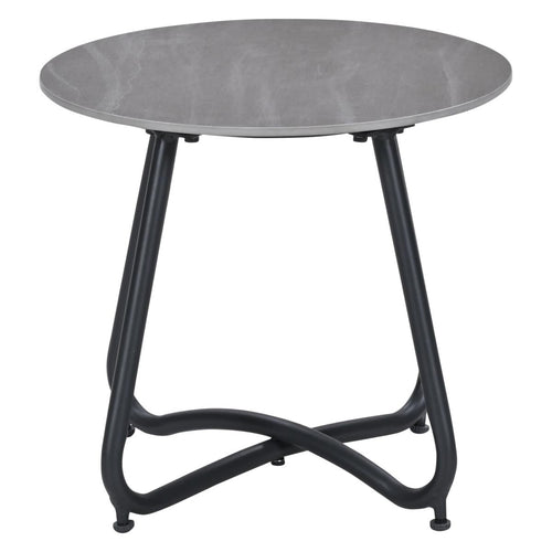 Garden Impressionsbijzettafel Fons Ø45xH41 cm – carbon black - Centostone Napoli sand