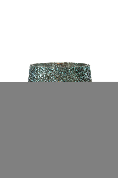 J-Line windlicht Glitter - glas - donkergroen - large - vtwonen shop