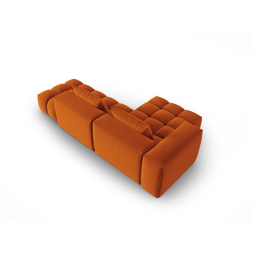 Cosmopolitan Design - Modulaire hoekbank links Verona 4-zits, flueel terracotta - 145x265x70cm