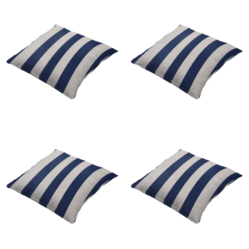 Madison sierkussen Amora - blauw - 50x50x10cm - set van 4