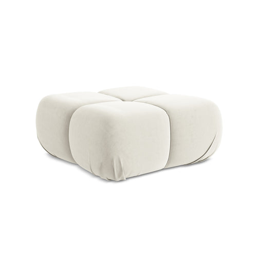 LaMiaSofa Poef Sanremo - velours - lichtbeige - 95x95x41