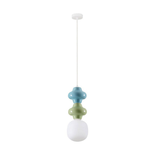 Nova Luce CLIO Slanke hanglamp voor aan het plafond, groen, blauw, mat wit, E14 fitting, 1x5W