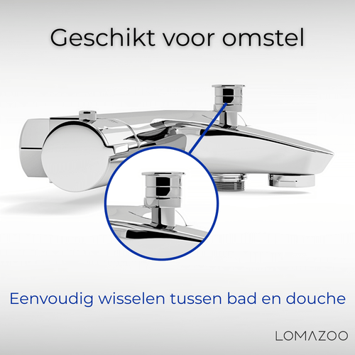 LOMAZOO thermostatische badkraan - chroom - 15 cm