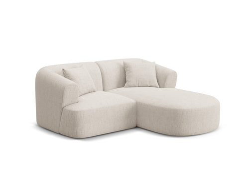 Cosmopolitan Design Modulaire hoekbank rechts Campi 3-zits, structurele stof lichtbeige - 156x180x70cm