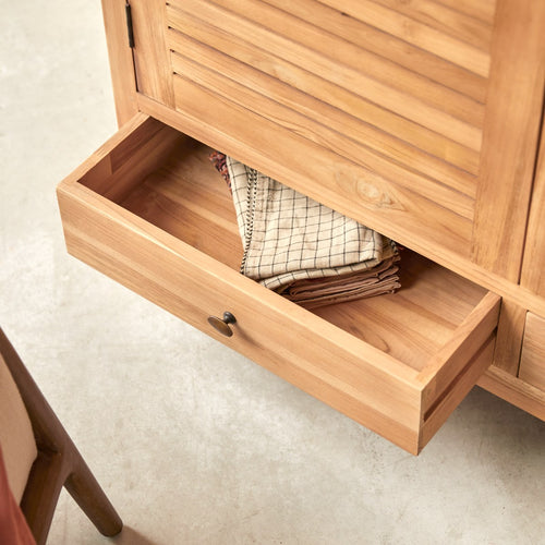 Tikamoon Kast van massief teakhout - Naturel - vtwonen shop