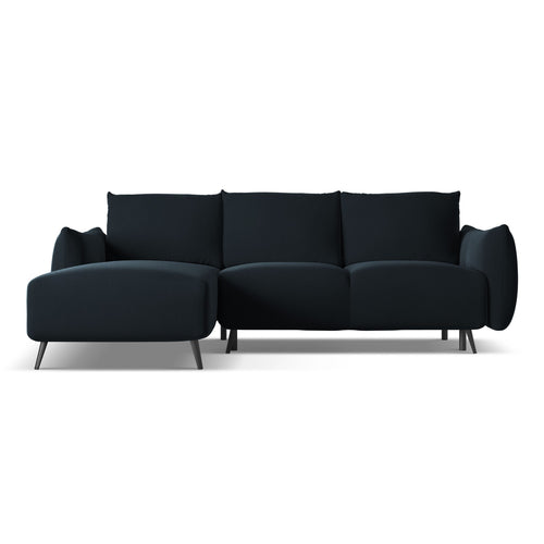 LaMiaSofa hoekbank links Genova - velours - koningsblauw - 242x162x86
