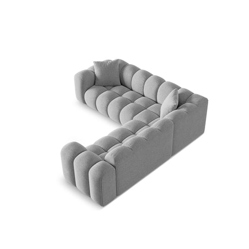 Cosmopolitan Design - Symmetrische hoekbank Treno 3-zits, chenille lichtgrijs - 240x240x70cm