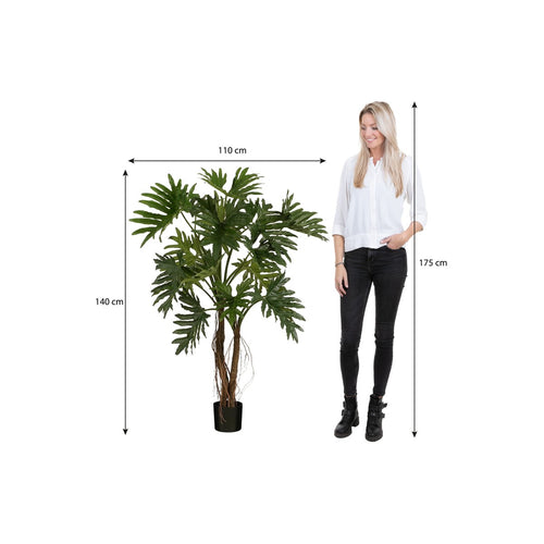 Mica Decorations Philodendron Kunstplant - H140 x Ø110 cm - Groen