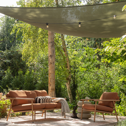 WOOOD loungestoel tuin Cavero - Aluminium - Terra/Naturel - 57x87x68