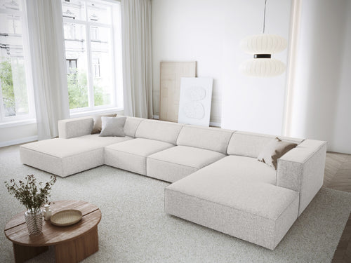 Cosmopolitan Design Panoramische bank Arendal 6-zits, chenille, lichtgrijs - 166x364x70cm