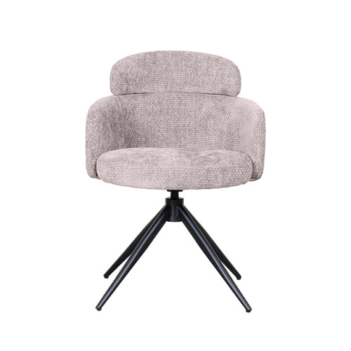 LABEL51 Eetkamerstoel Levi - Naturel Stof - Draaibaar - Set van 2 - vtwonen shop