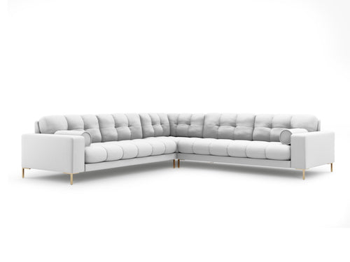 Cosmopolitan Design Symmetrische hoekbank Bali 6-zits, structurele stof, lichtgrijs - 256x256x75cm