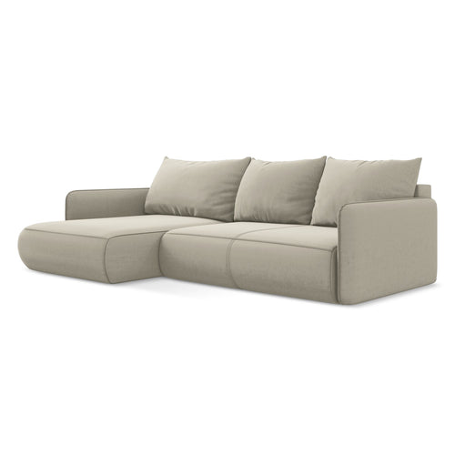 LaMiaSofa hoekbank links Palermo - velours - parel - 240x148x86