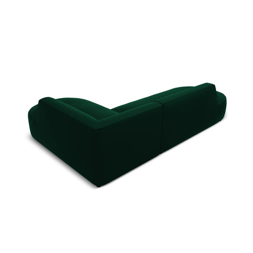 Cosmopolitan Design - Modulaire hoekbank rechts Siena 4-zits, flueel flessengroen - 180x273x69cm