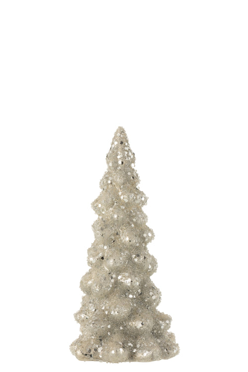 J-Line decoratie Kerstboom Suiker - glas - lichtgrijs/zilver - small - vtwonen shop