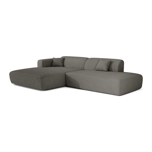 Sia Home - Hoekbanken links MYRA - Bouclette stof - Grafiet grijs - 310cm - vtwonen shop
