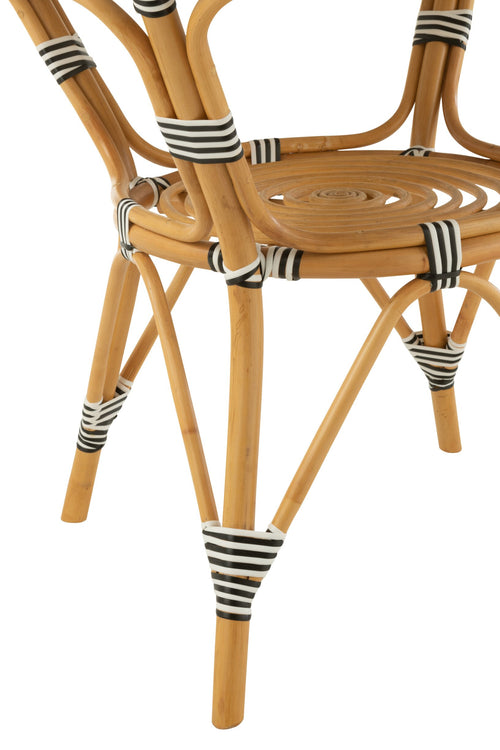 J-Line tafel Live - rotan/kunststof - naturel/zwart