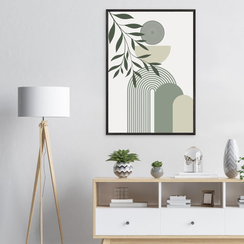 Artfulprints Poster Boho – Olive balance   - A4 21x29.7 cm - Groen