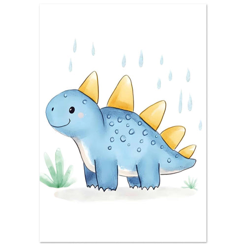 Artfulprints  Blauwe dinosaurus   poster 70x100 cm - vtwonen shop