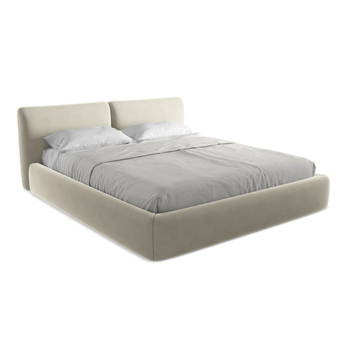 LaMiaSofa Bed met opbergruimte Milano - velours - parel - 200x228x82