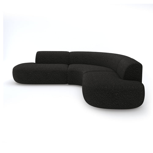 Premium Interiors - Hoekbank WONDER - bouclette zwart 90cm