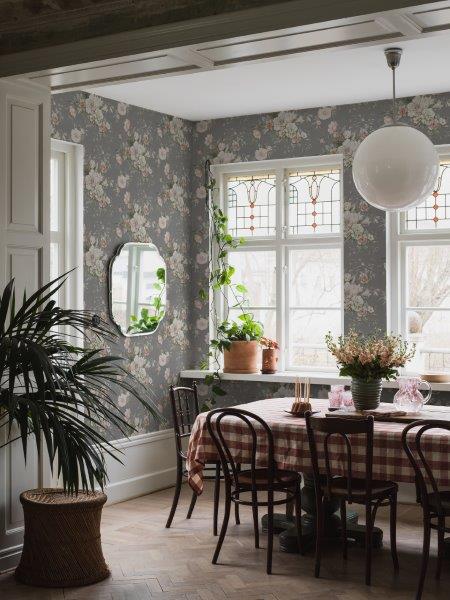 Borastapeter behang bloemstilleven grijs - 53 cm x 10.05 m - 660261 - vtwonen shop