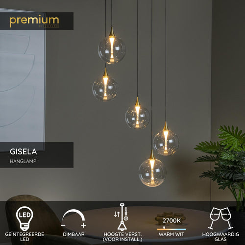 Lucide hanglamp GISELA - Geïntegreerde LED - Transparant