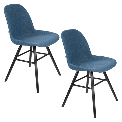 Zuiver Albert Kuip Soft Eetkamerstoelen Blauw - Set van 2 - vtwonen shop