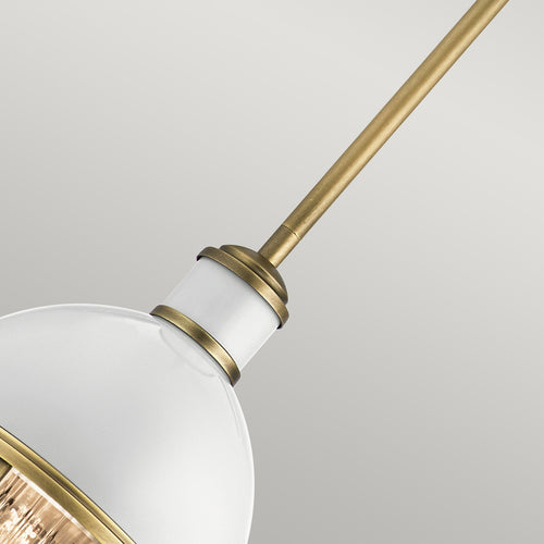 Elstead Kichler Tollis Globe Hanglamp Plafondlamp Natuurlijk Messing & Wit