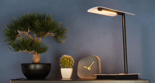 EGLO tafellamp Arenaza - led -qi lader - 32 cm - wit/zwart - dimbaar - vtwonen shop