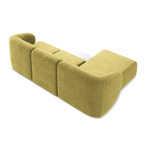 LaMiaSofa hoekbank links Cervo - chenille stof - limoengroen - 248x166x92