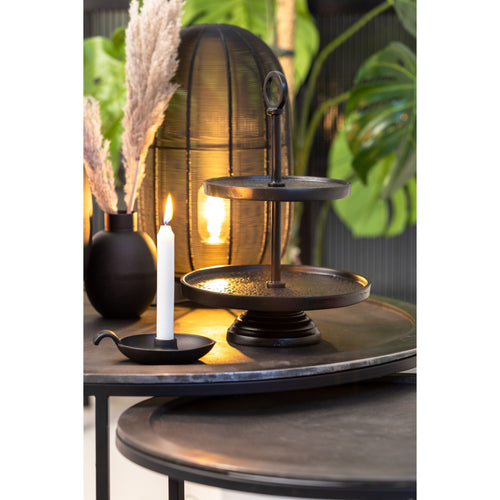 Light & Living etagere Lutek - zwart - Ø24cm