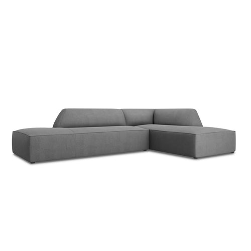 Cosmopolitan Design - Modulaire hoekbank rechts Siena 4-zits, structurele stof grijs - 180x273x69cm