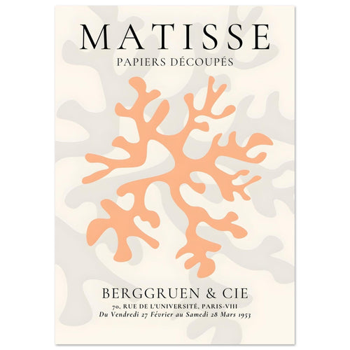 Artfulprints  Matisse – Orange coral   poster A4 21x29.7 cm - vtwonen shop