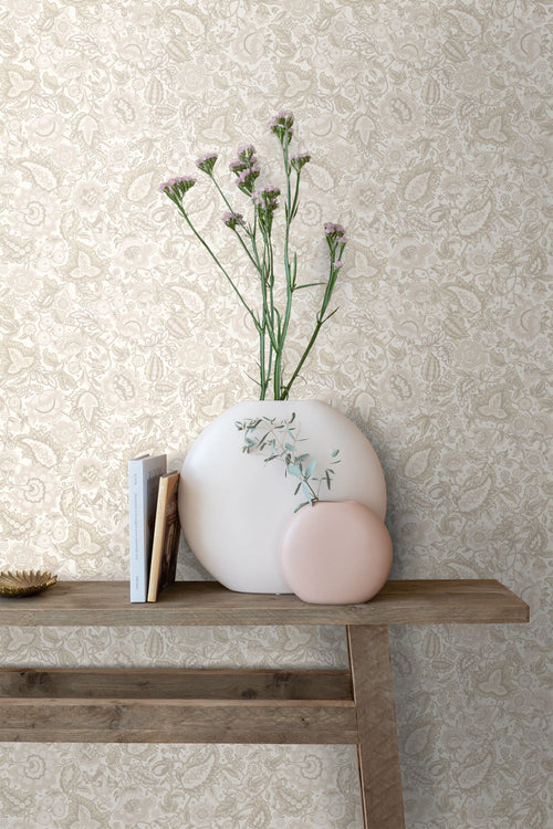 ESTAhome behang vintage bloemen beige - 50 x 900 cm - 132236