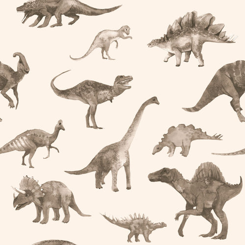 ESTAhome behang dinosaurussen beige - 50 x 900 cm - 131204